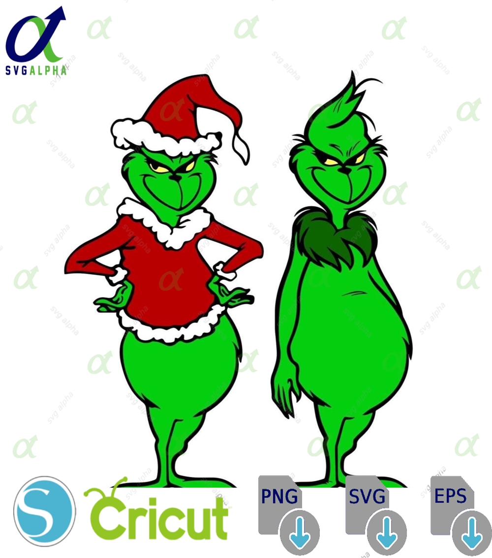 Grinch Couple Svg Funny Christmas Clipart For Cricut Sublimation Digital Download